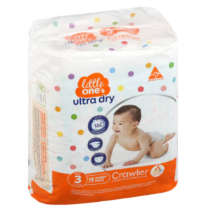 Little Ones Ultra Dry Nappies Crawler Size 3 (8 x 16pk)
