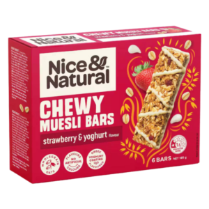 Nice & Natural Chewy Muesli Bars Strawberry & Yoghurt 6pk (8 x 185G)