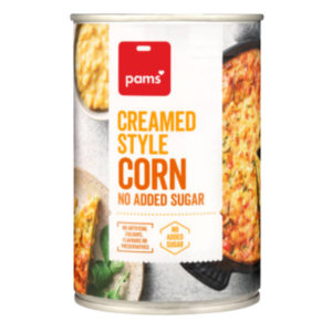 Pams Creamed Style Corn No Added Sugar (24 x 410G)