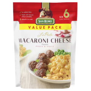 San Remo La Pasta & Sauce Macaroni Cheese Value Pack (6 x 120G)